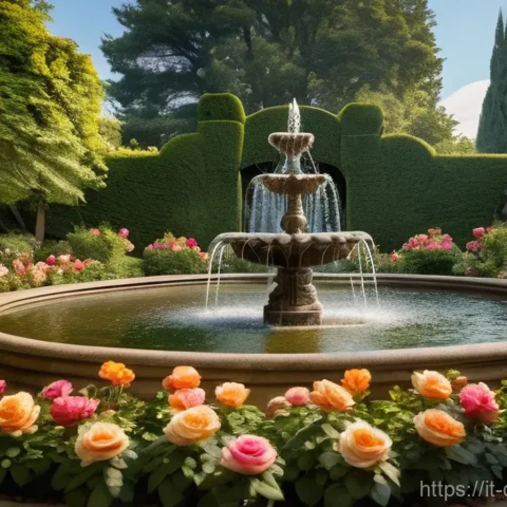 꿈의정원 스크린샷 촬영 팁 - A beautifully composed, high-resolution photograph of an elaborate fantasy garden, captured at a per...