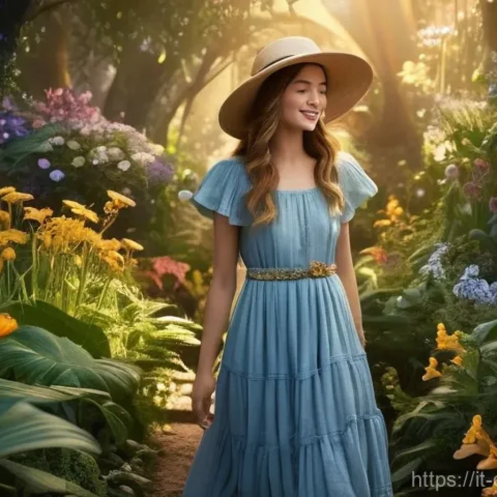 꿈의정원 신규 유저 이벤트 정리 - **A New Beginning in the Garden of Dreams:** A young woman, about 20 years old, with an expression o...