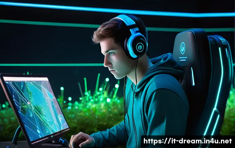 꿈의정원 PvP 연습장 활용하기 - **Prompt 1: The Solo Strategist in the Garden of Dreams**
"A young, focused male gamer, around 2...