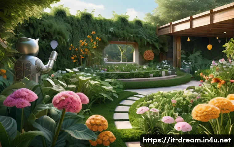 꿈의정원 채팅 필터 설정법 - **Prompt:** A serene and thriving digital garden, beautifully illuminated by soft, natural light. Lu...
