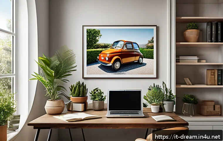 꿈의정원 데이터 백업 및 복구 - A modern Italian home office setting with a professional using Dream Garden backup software on a sle...